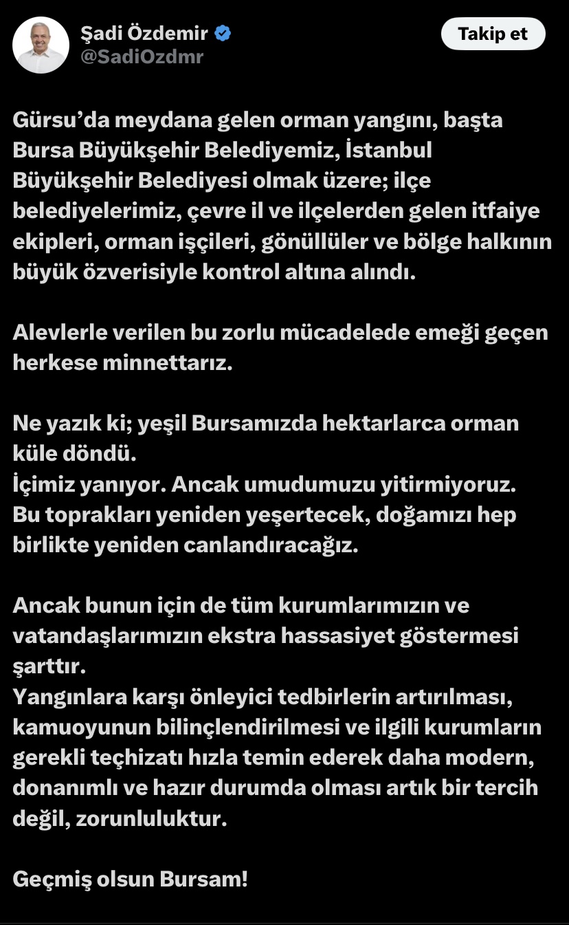 Başkan Özdemir’den Açıklama