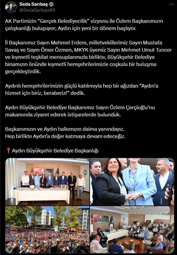 AKP’li Sarıbaş’tan Çerçioğlu’na Sürpriz Övgü: Aydın’da Yeni Bir Dönem Başlıyor!