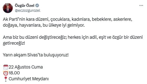 CHP liderleri Sivas mitingine çağrı yaptı