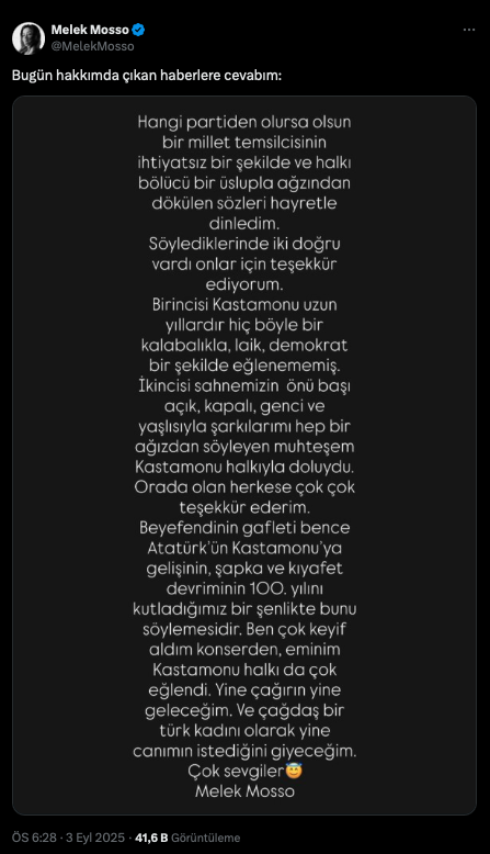 Melek Mosso’nun Kastamonu Konseri Üzerine Siyaset ve Tepkiler
