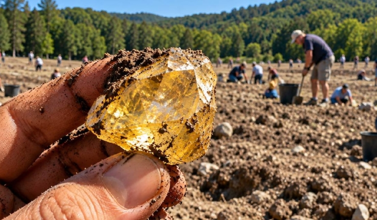 ABD’deki Crater of Diamonds Eyalet Parkı’nda 40 Karatı Aşan Değerli Taşlar Bulundu